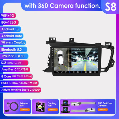 Hizpo 9" Car Radio for Kia K5 Optima 2011-2015 GPS Navigation 2 din Android Auto Multimedia Video Player 4G WIFI Carplay RDS DSP