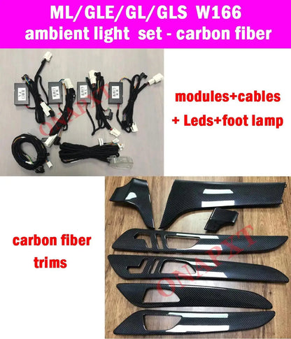 For Benz ML/GL/GLE/GLS/CLS/E/S W166 W292 X166 W218 W212 W221 LED BO Tweeter Ambient Light Upgrade Atmosphere Lamp Update Set