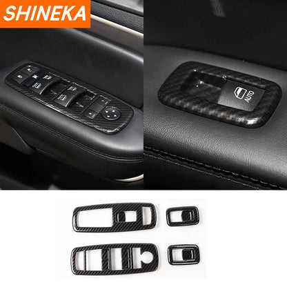 SHINEKA Carbon Fiber Grain Interior Decoration Cover for Jeep Grand Cherokee 2011 2012 2013 2014 2015 2016 2017 2018 2019 2020