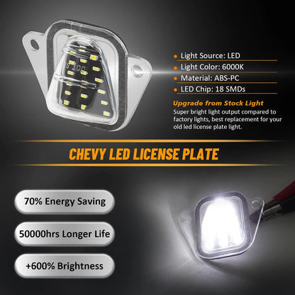 For Chevrolet Suburban Tahoe GMC Yukon XL Cadillac Escalade 2007-2014 White LED Number License Plate Lights Lamps