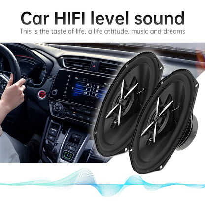 2pcs 12V 6 x 9 Inch Car HiFi Full Range Frequency Speakers Universal 3 Way Coaxial Speakers