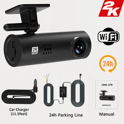 2K Car Dash Cam DVR Recorder Auto Recorder APP Control Black Box WIth WIFI Voice 24h Parking Monitoring function car accessories