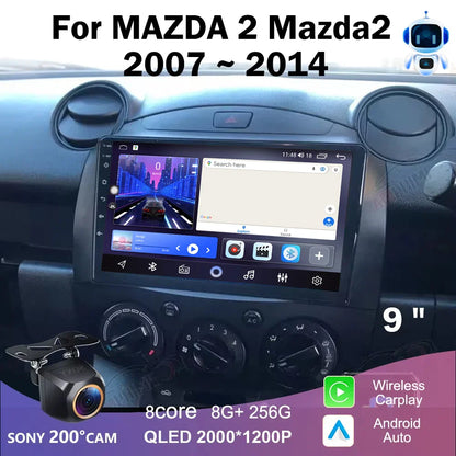 Android 14 Car For MAZDA 2 Mazda2 2007 2008 2009 2010 2011 2012 2013 2014 GPS Navi No 2 din Autoradio Car Android Radio Screen