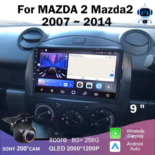 Android 14 Car For MAZDA 2 Mazda2 2007 2008 2009 2010 2011 2012 2013 2014 GPS Navi No 2 din Autoradio Car Android Radio Screen