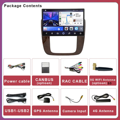 13INCH Android 14 For GMC Yukon Chevrolet Tahoe Suburban 2008 - 2012 Multimedia Video Player 4G WIFI Navigation GPS Carplay auto