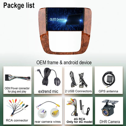 Android 14 Car For GMC Yukon Chevrolet Tahoe Suburban 2008-2012 GPS Navigation Multimedia Player Stereo Head Unit QLED Screen