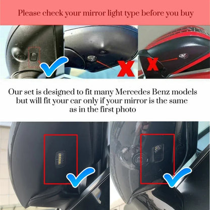 For Mercedes Benz W213 W205 W222 N293 X247 W253 C E S Class EQC GLB GLC  Car Rearview Mirror Led Welcome Light Ghost Glass Lamp