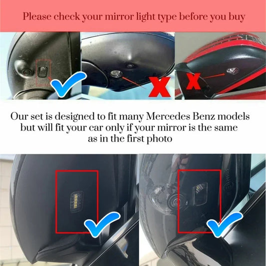For Mercedes Benz W213 W205 W222 N293 X247 W253 C E S Class EQC GLB GLC  Car Rearview Mirror Led Welcome Light Ghost Glass Lamp