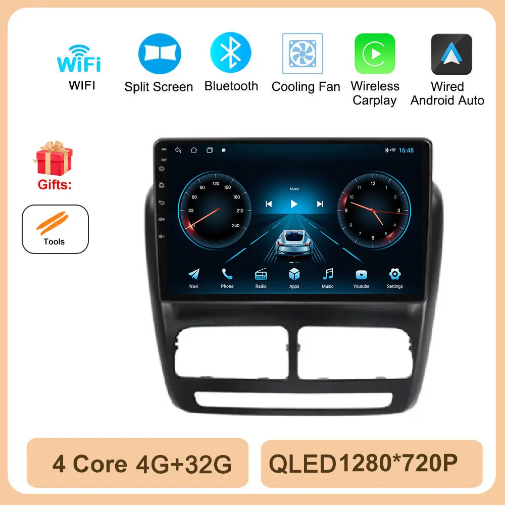 Android 14 Car Radio GPS Navigation For FIAT Doblo Opel Combo Tour 2010 2011 2012 - 2015 2018 Stereo Video Player Carplay Auto