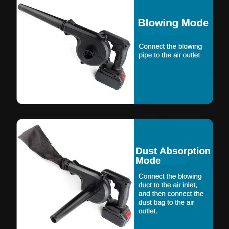 21V 2-In-1 Blower& Suction Air Blower Electric Leaf Blower Brushed Dust Sweeper For Home Garden Pet Hair For Makita 18V Battery power tools