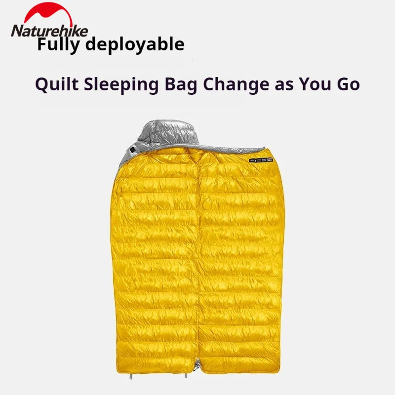 Naturehike CW400 Duck Down Sleeping Bag Winter 650FP Ultralight Camping Hooded Envelope Hiking Thickened Waterproof Warm Bag