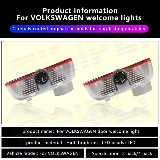 Car Emblem Projector Lights Door Welcome Lamps For Volkswagen For Magotan For Passat Variant  For Golf For Sagitar For Passat