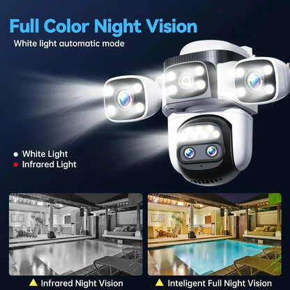 ANSVICAM 10K UHD WiFi6 20MP Outdoor Security Camera with 10X Zoom Four Screens Four Lenses PTZ Auto-Tracking Waterproof for CCTV power tools