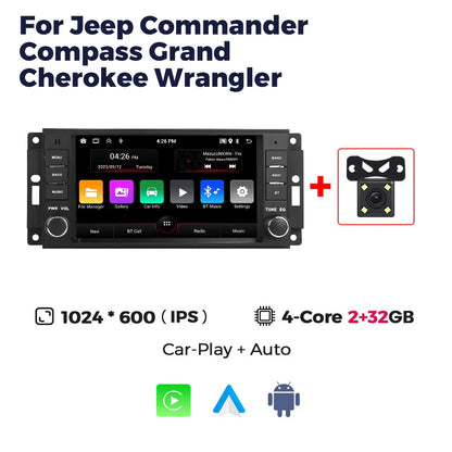 Navifly CarPlay Android Auto Car Radio For Jeep Wrangler Dodge Grand Cherokee Chrysler 300C Patriot Commander Caliber Challenger