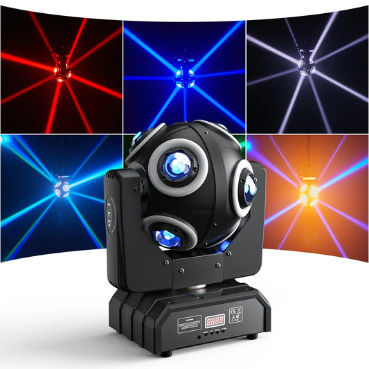 Fieryzeal 150W LED Beam Light DMX512 Laser Light Moving Head Lights RGBW DJ Stage Rotation Laser Dj Disco Ball Stage Lights power tools