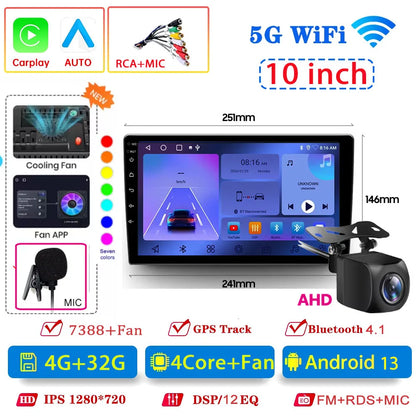 Android 13 4 Core 4G 64G Multimedia Car Radio Carplay Auto Player GPS Navigation for Toyota Hyundai Nissan Kia LADA  9 10 inch