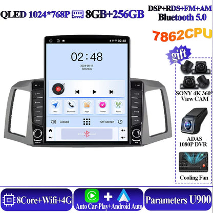 For JEEP Grand Cherokee WK 2004 2005 2006 2007 Tesla Type Car Radio Android 14 GPS Carplay Multimedia Player Navigation Stereo