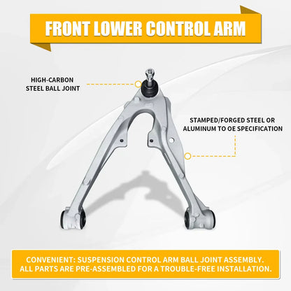 Svenubee 4Pcs Front Upper Lower Control Arms Suspension Sets for Cadillac Escalade Chevrolet Silverado 1500 GMC 2014 2015 2016