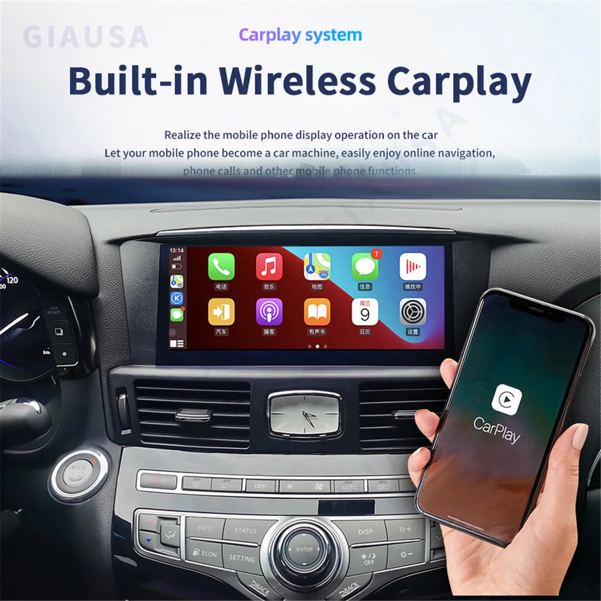 10.25inch Car Multimedia Video Player For Infiniti Q70 M25 M35 M37 2011-2019 GPS Navigation Android11 Radio stereo Carplay 4G