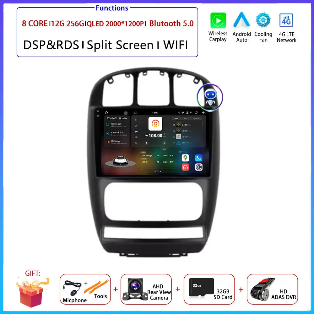 for Chrysler Voyager RG RS Town & Country RS 2000 - 2007 Android Auto Carplay Car Radio Multimedia Player GPS Navi DSP Stereo
