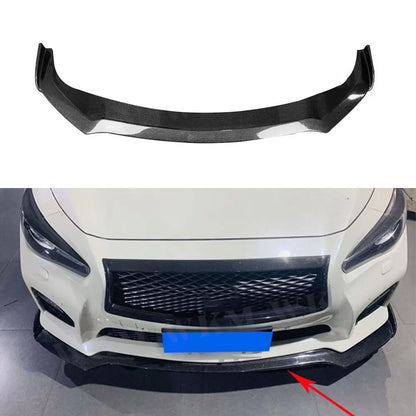 Carbon Fiber Front Bumper Lip Spoiler Protector Covers For Infiniti Q50 Sport 2014-2017 car styling