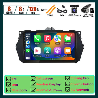 Android OS Car Radio Touch Screen For Suzuki Alivio Ciaz 2014 2015 - 2019 Multimedia Player Navigation GPS Carplay Tools 8Core