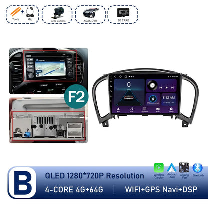 Carplay Android OS for Nissan Juke YF15 2010 - 2014 QLED Touch Screen 9 '' Car Radio Stereo Player GPS Navigation WiFi Head Unit