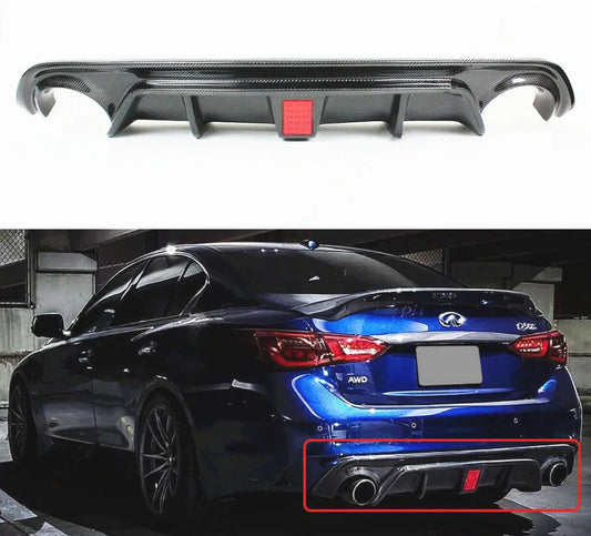 Car Parts Q50 Carbon Fiber Diffuser LED For Infiniti Q50