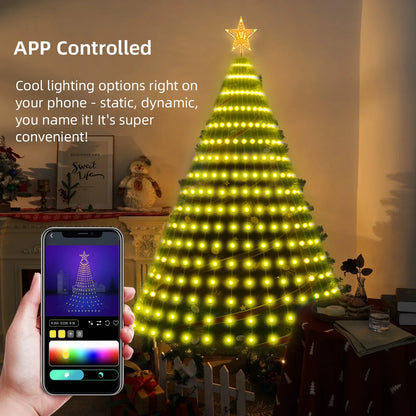 2.1M LED Christmas Tree Decorative Light Lntelligent iDeal LED APP Application Control DIY Lmage Light String For Quick Shipping