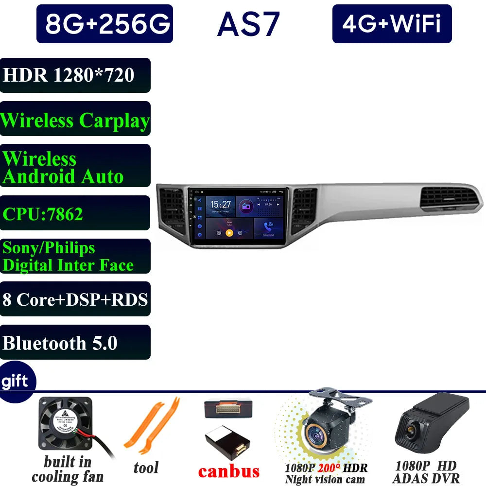 Car Radio Carplay For VOLKSWAGEN VW SPORTSVAN 2016-2019 Navigation GPS Android Auto Multimedia Player Stereo 4G Wifi No 2din DVD