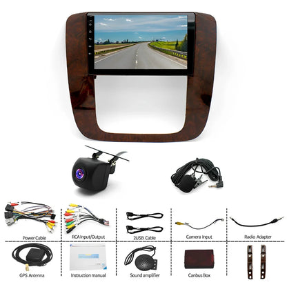 for GMC Yukon Chevrolet Chevy Silverado Tahoe Suburban 2007-2013 9" IPS Touch Screen GPS/WiFi/Bluetooth/1080P Backup Camera