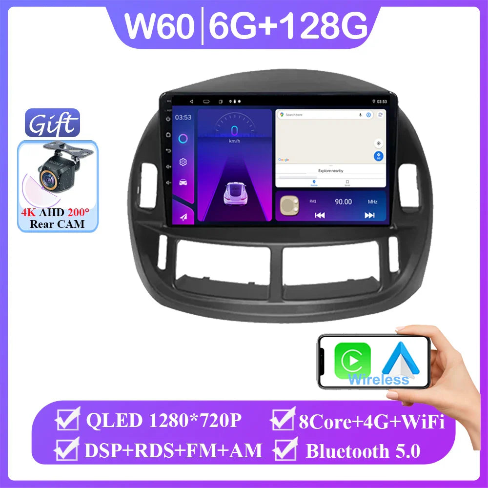 Android 14 Car For Toyota Previa ESTIMA ACR30 Tarago 2002-2006 QLED Stereo Radio Multimedia Player Head Unit GPS 4G BT Carplay