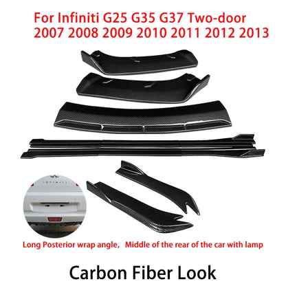 For Infiniti G25 G35 G37 Sedan 2007-2013 Car Front Bumper Splitter Diffuser Lip Protector Spoiler Side Skirts Rear Wrap Angle