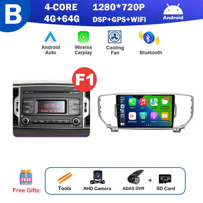 9 inch for KIA Sportage 4 QL 2016 2017 2018 Android Auto Navigation GPS Split Screen Wireless Carplay DSP Stereo Bluetooth WiFi