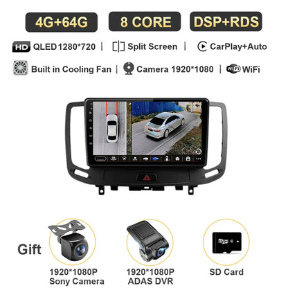 12G+256G  For Infiniti  G4 G25 G35 G37 2006 - 2013 Car Radio Multimedia Video Player Navigation GPS Android Carplay No 2 Din DVD