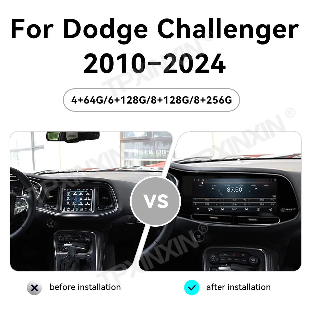 Android 13.0 Navigation Car Radio Carplay For Dodge Challenger 2010 -2024 Auto Digital Multimedia 12.3 Inch Screen Head Unit DSP