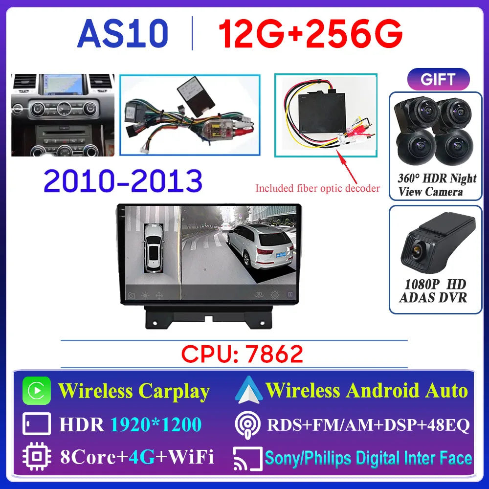 Car Radio Carplay For Land Rover Range Sport 2005 2006 2007 2008 2009  Multimedia Player GPS Navigation Android Auto 5G Wifi
