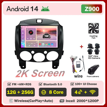 Android 14 Car For MAZDA 2 Mazda2 2007 2008 2009 2010 2011 2012 2013 2014 GPS Navi No 2 din Autoradio Car Android Radio Screen