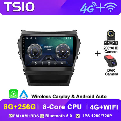 Car Multimedia Video Radio Player For Hyundai Santa Fe IX45 2013 - 2017 Wireless Android Auto CarPlay 8 Core GPS Navigation BT