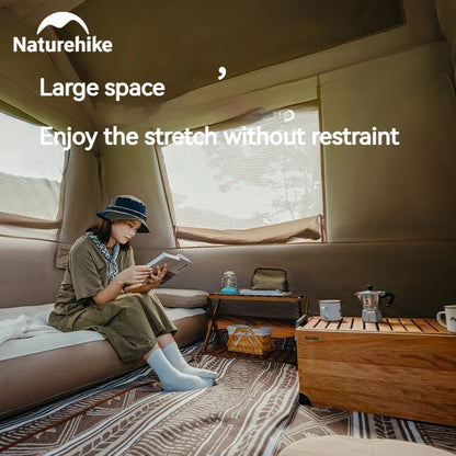 Naturehike Village 6.0 One Touch Tent Hut Automatic Tent for 4-8 People Family Camping UPF11000+ Waterproof 150D Black Coated