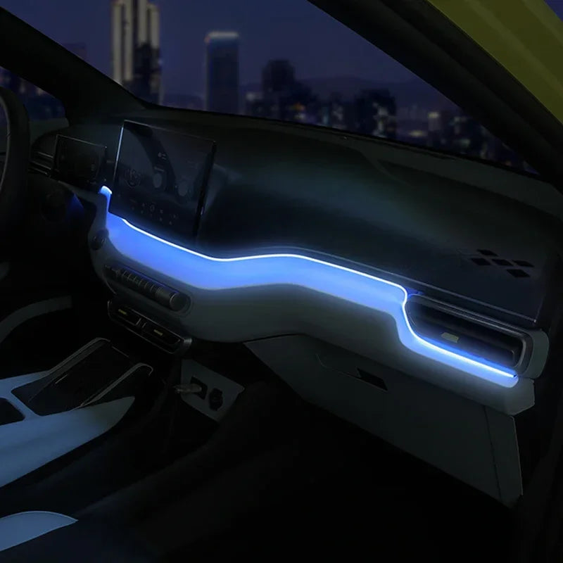 For BYD Seagull 2023-2024 Neon Car LED Interior Lights RGB Ambient Light Fiber Optic Kit With APP Wireless Control LED