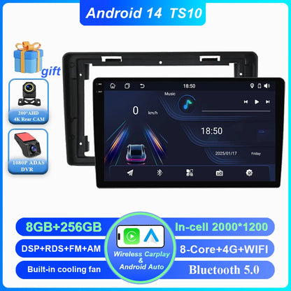 Car DVD Android 14 Radio Stereo For Citroen C2 C3 2001 2002 2003 -2010 Auto Multimedia Video Player GPS Navigation NO 2Din WIFI