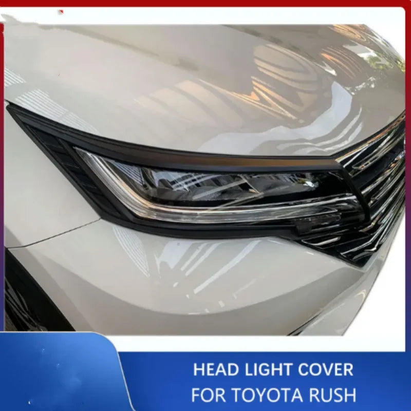Chrome ABS Head Lights Cover For Toyota Rush  2019 2020 2021 Car Exterior Parts Headlight Lamp Hood accessories