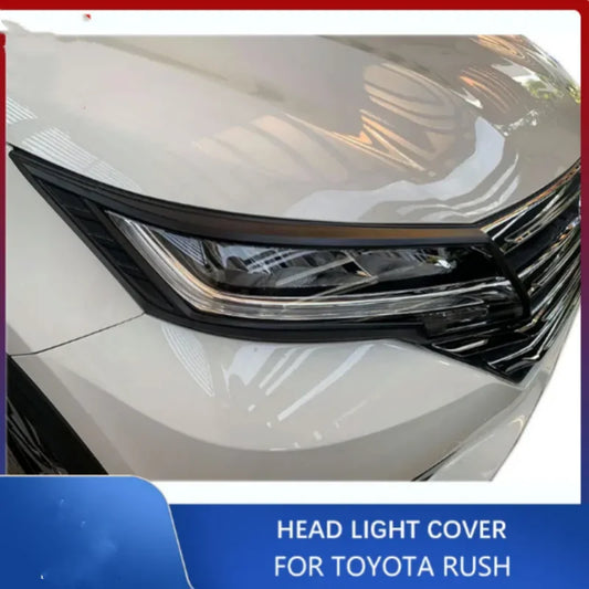 Chrome ABS Head Lights Cover For Toyota Rush  2019 2020 2021 Car Exterior Parts Headlight Lamp Hood accessories