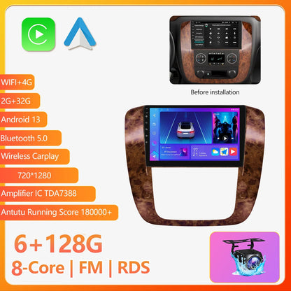 Wireless Carplay Multimedia Radio Video Player GPS Navigation For 2007-2013 GMC Yukon Chevrolet Tahoe Suburban Silverado Sierra