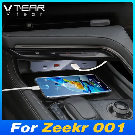 For Zeekr 001 Car Docking Station USB HUB Type-C Multi-port Fast Cell Phone Charger Adapter Auto Interior Accessories 2021-2025