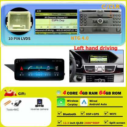Car Radio Multimedia Android 14 For Mercedes Benz E Class W212 2009-2015 Auto Navigation GPS WIFI 4G Wireless CarPlay DSP Stereo