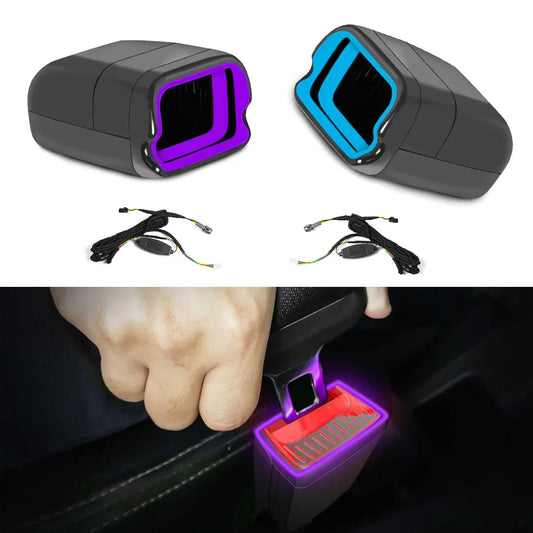 For Tesla Model 3 Model Y Car Safety Buckle Ambient Light 64 Colors Seat Belt LED Decorative Lamp Car Interior APP Control