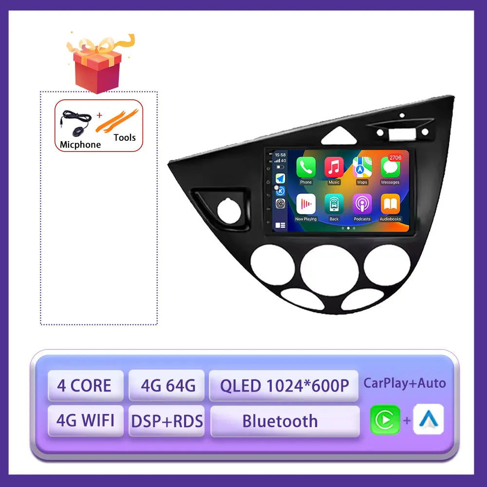 Car Radio 7inch Autoradio for Ford Fiesta 1995-2001 Focus MK1 1998-2004 Multimedia Video Car Radio Player DSP Carplay Android