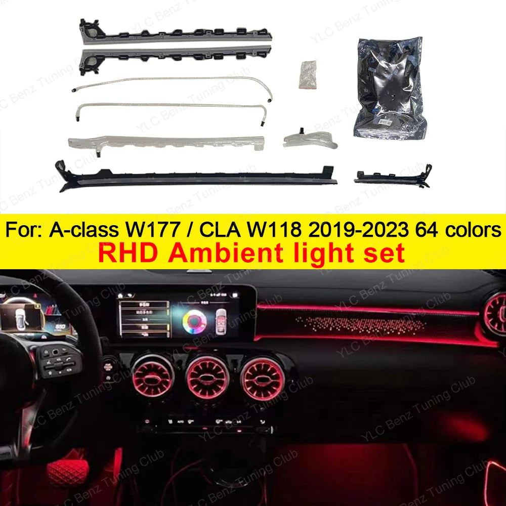Ambient Light For Mercedes-Benz W177 W118 64 Colors LED Illuminated Atmosphere Star Panel Ambient Light Advanced Air Outlet